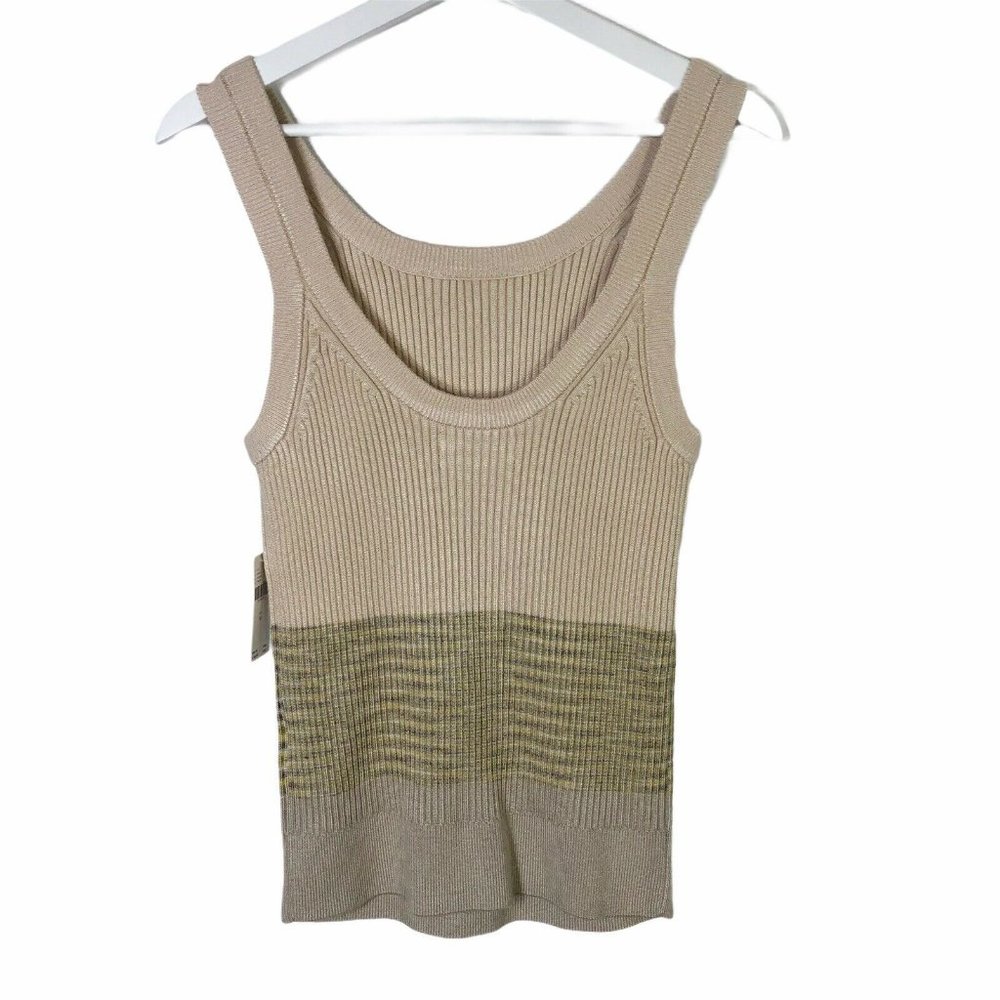 NWT Anthropologie M Jo Stretch Tank Sweater Taupe